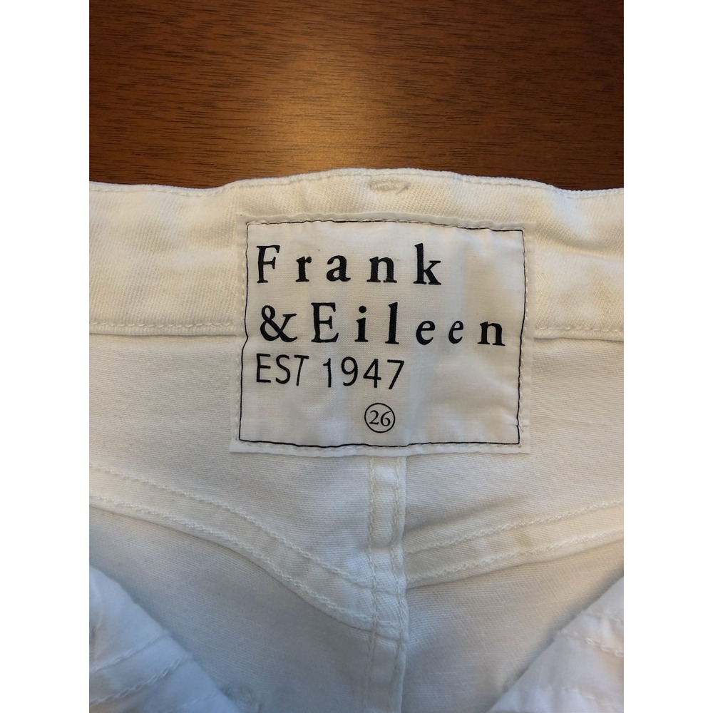 Frank And Eileen Galway Wide Leg Jeans Women's 26 White Denim Cropped Frayed Hem - Picture 13 of 16